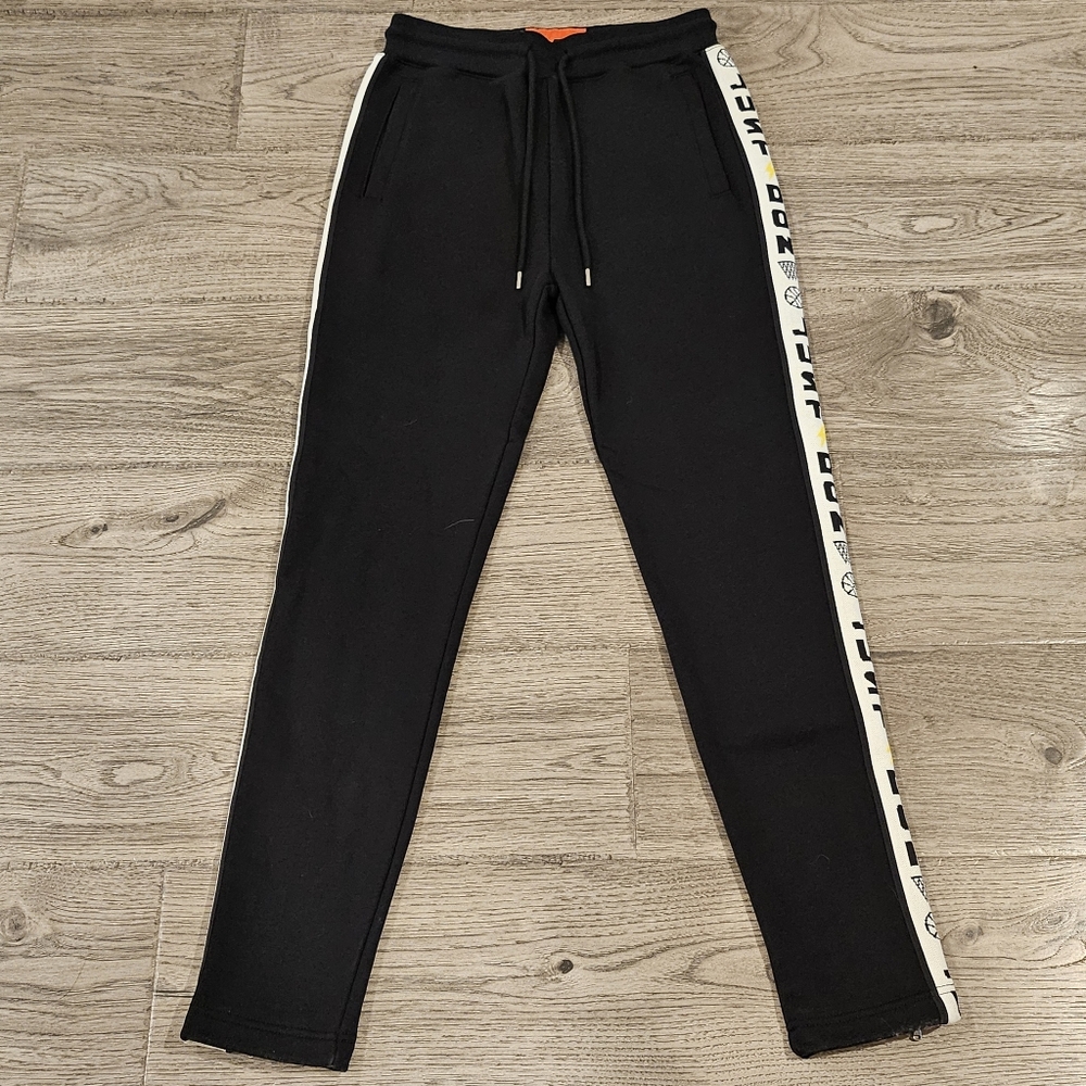 Just Don All City Basketball Jogger Pants - Black & White - Small 30" Inseam